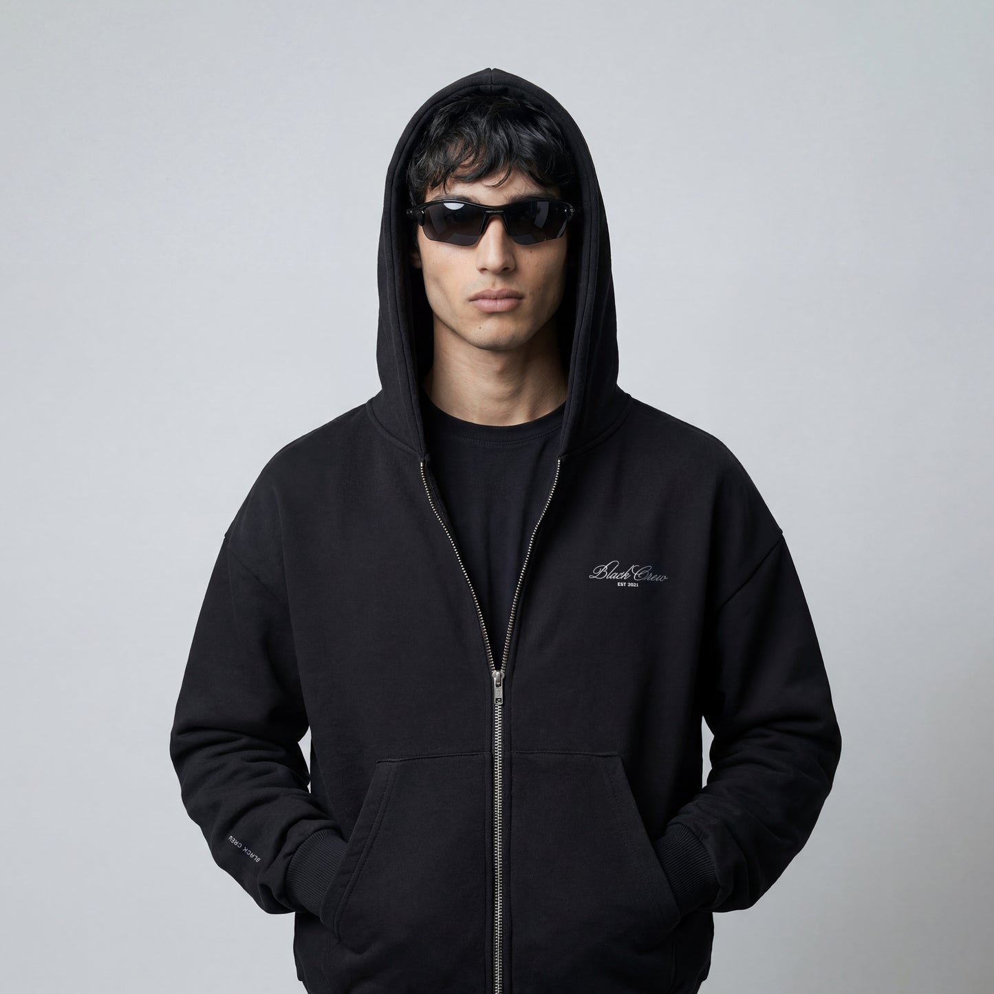 Script Premium Basic Zip-up Hoodie - Black