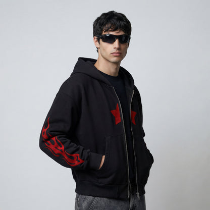 Star Flame Zip-up Hoodie