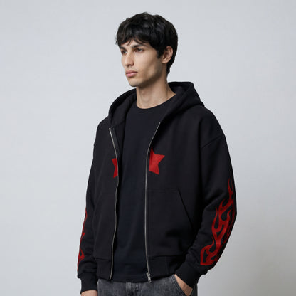 Star Flame Zip-up Hoodie
