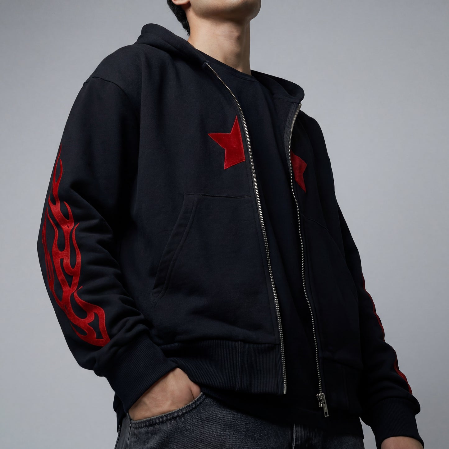 Star Flame Zip-up Hoodie