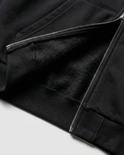 Skull Motif Zip-up Hoodie