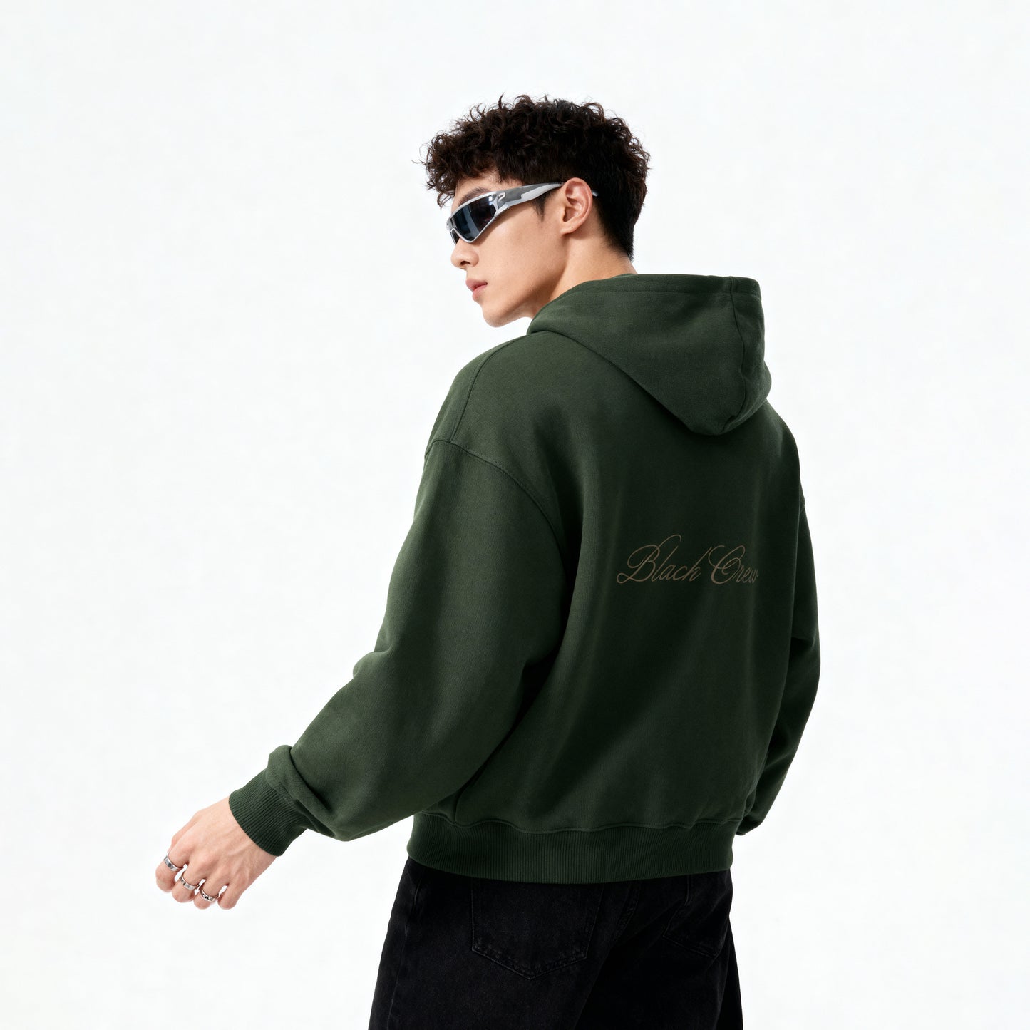 Script Premium Basic Hoodie - Olive