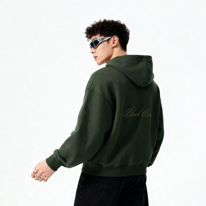 Script Premium Basic Hoodie - Olive