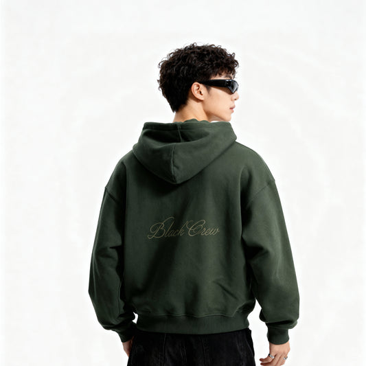 Script Premium Basic Hoodie - Olive