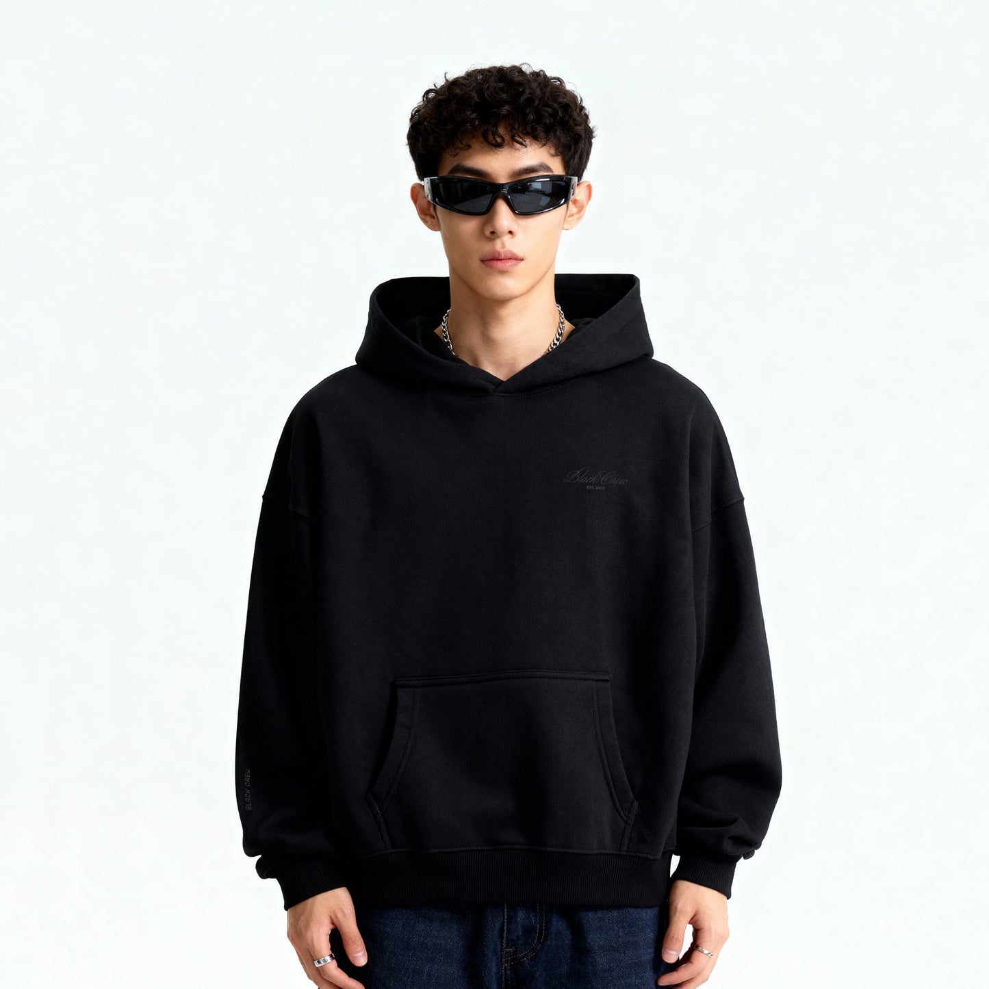 Script Premium Basic Hoodie - Black
