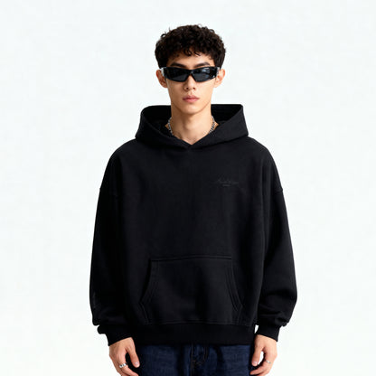 Script Premium Basic Hoodie - Black
