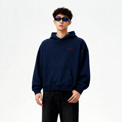Script Premium Basic Hoodie - Navy