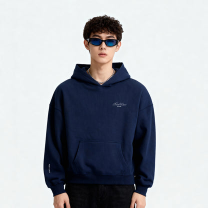 Script Premium Basic Hoodie - Navy