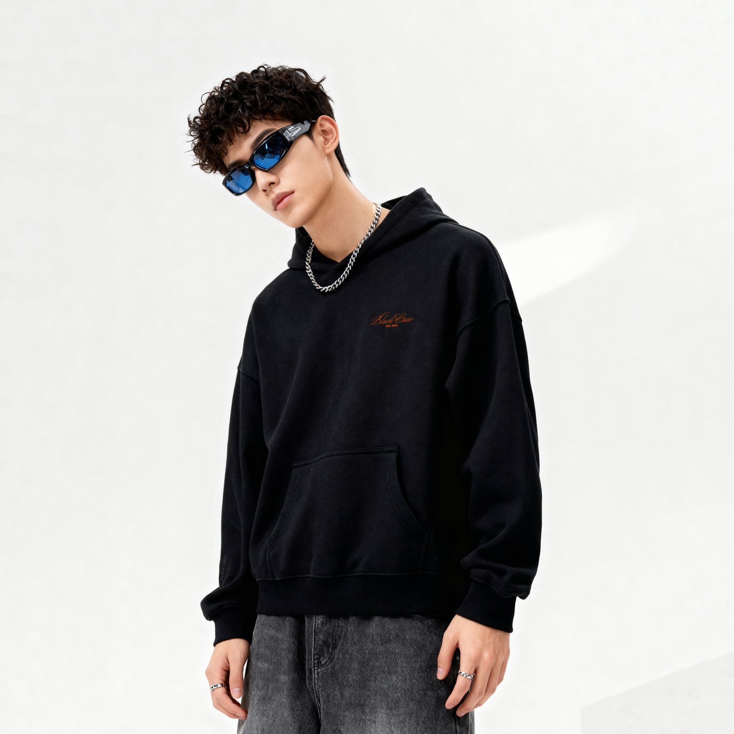 Script Premium Basic Hoodie - Black