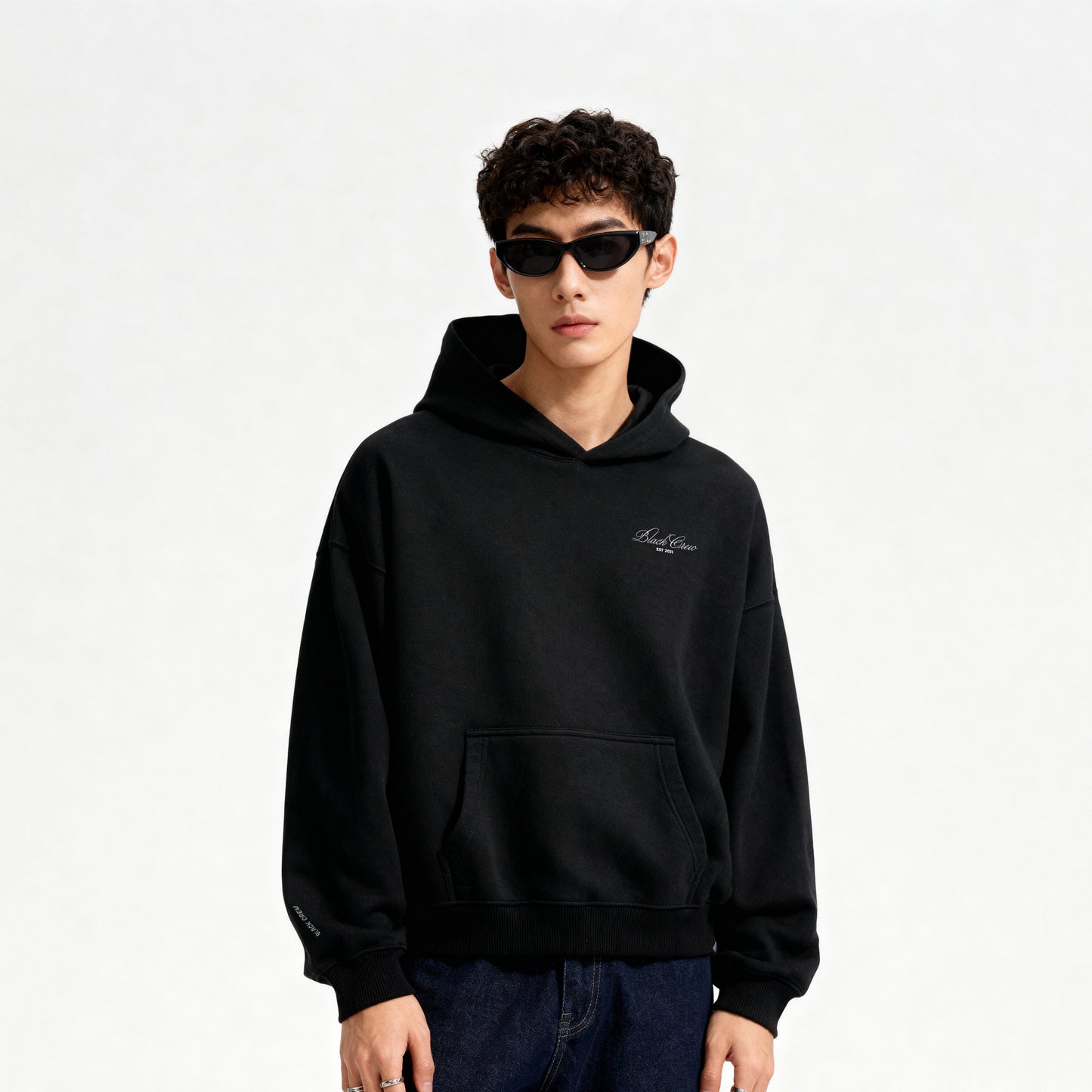 Script Premium Basic Hoodie - Black