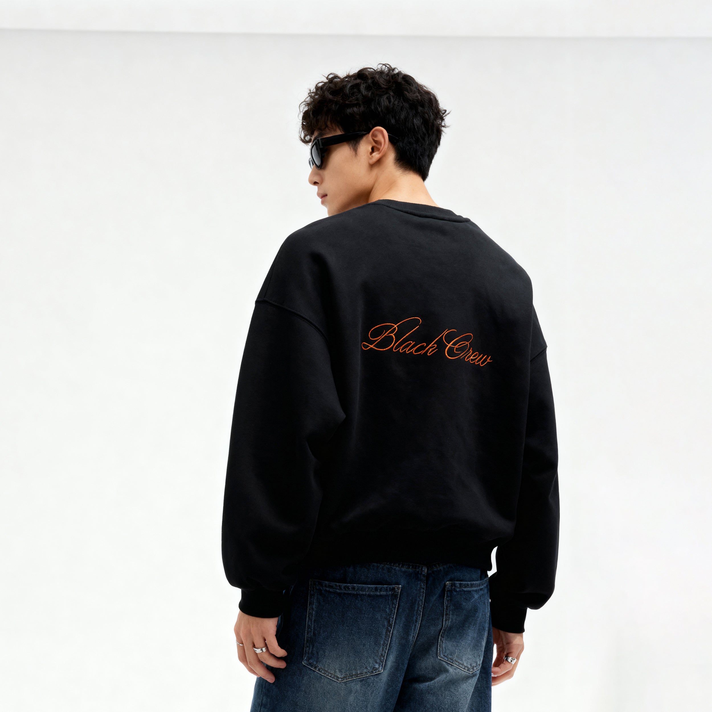 CLUBHAUS “The Crew” Crewneck - BLACK Script Premium Basic Sweatshirt - Black – Black Crew