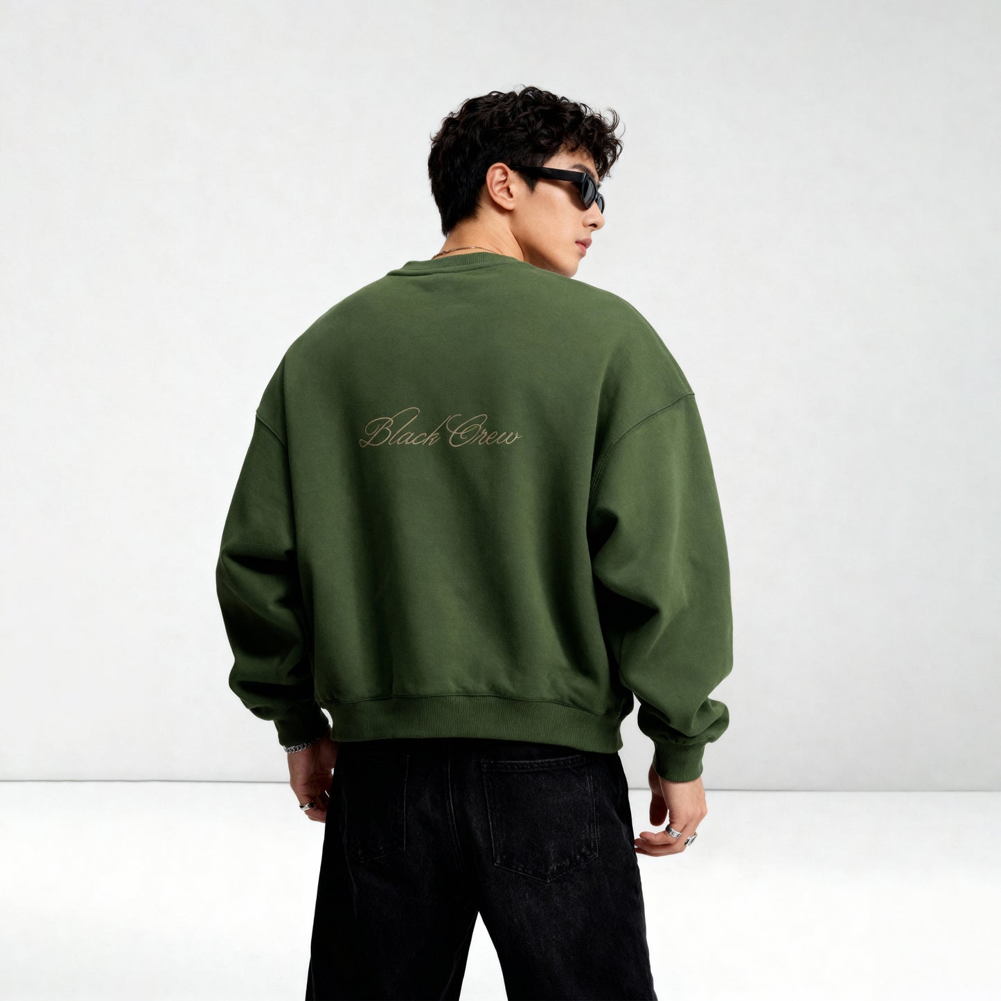 Script Premium Basic Sweatshirt - Olive