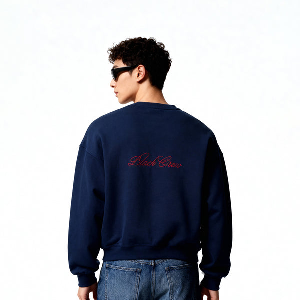 Script Premium Basic Sweatshirt - Navy – Black Crew