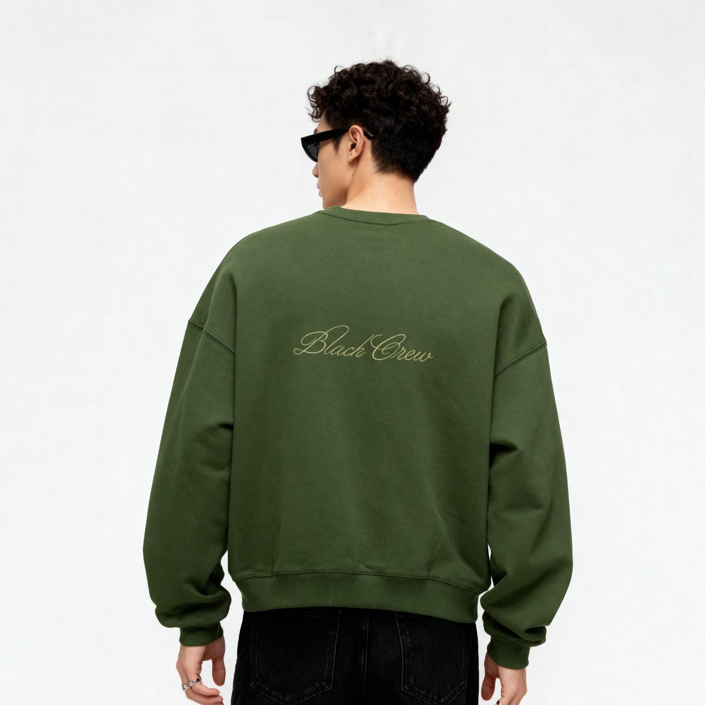 Script Premium Basic Sweatshirt - Olive