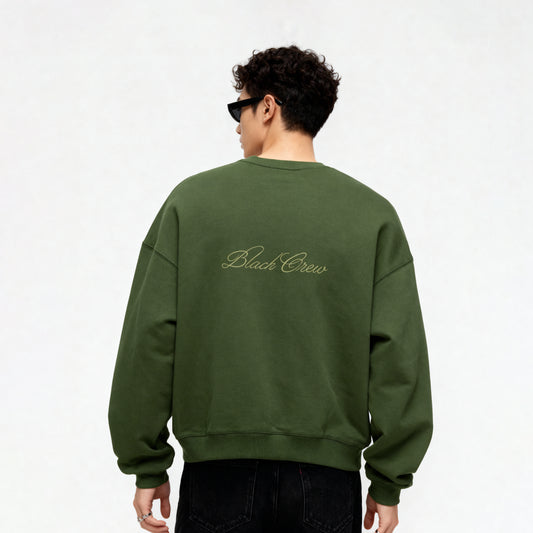 Script Premium Basic Sweatshirt - Olive