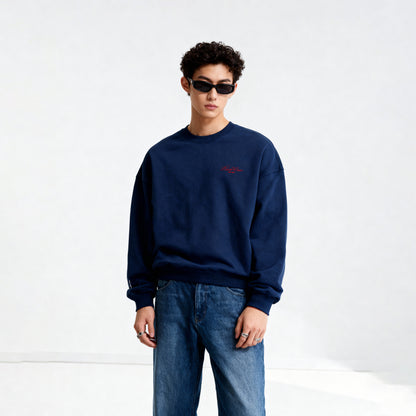 Script Premium Basic Sweatshirt - Navy