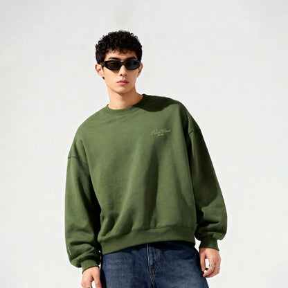 Script Premium Basic Sweatshirt - Olive