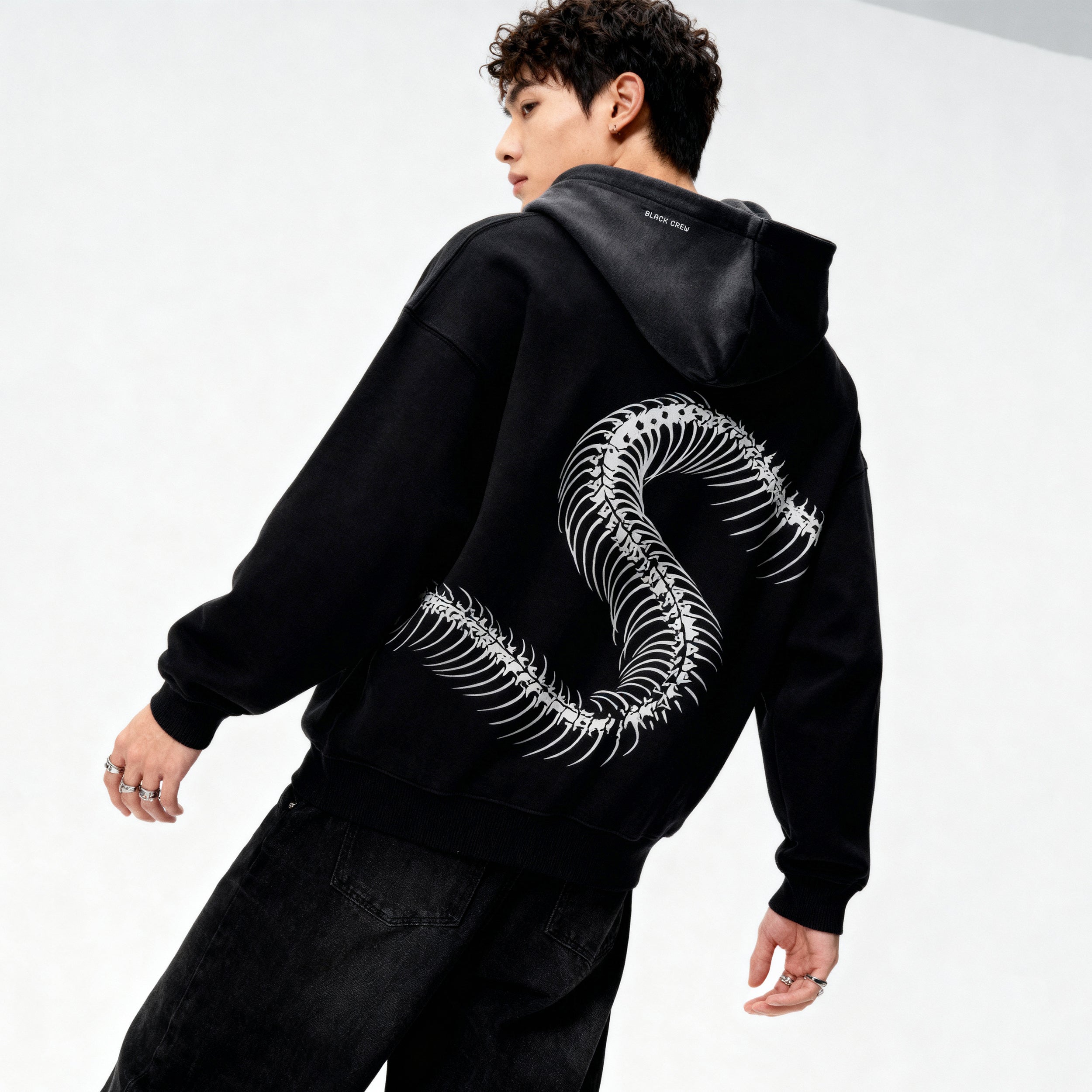 Serpent Reflective Hoodie – Black Crew
