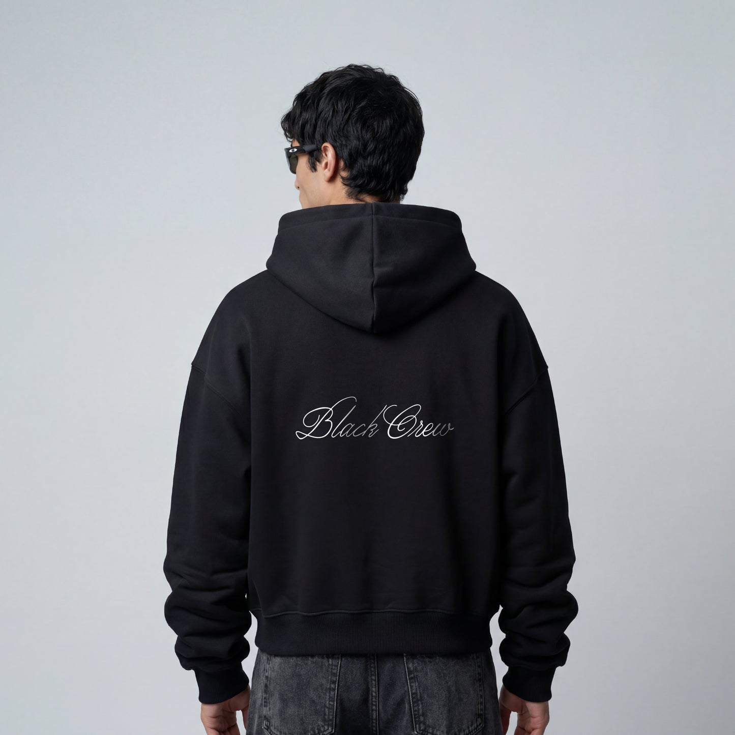 Script Premium Basic Zip-up Hoodie - Black