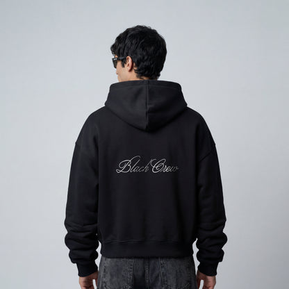 Script Premium Basic Zip-up Hoodie - Black