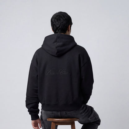 Script Premium Basic Zip-up Hoodie - Black