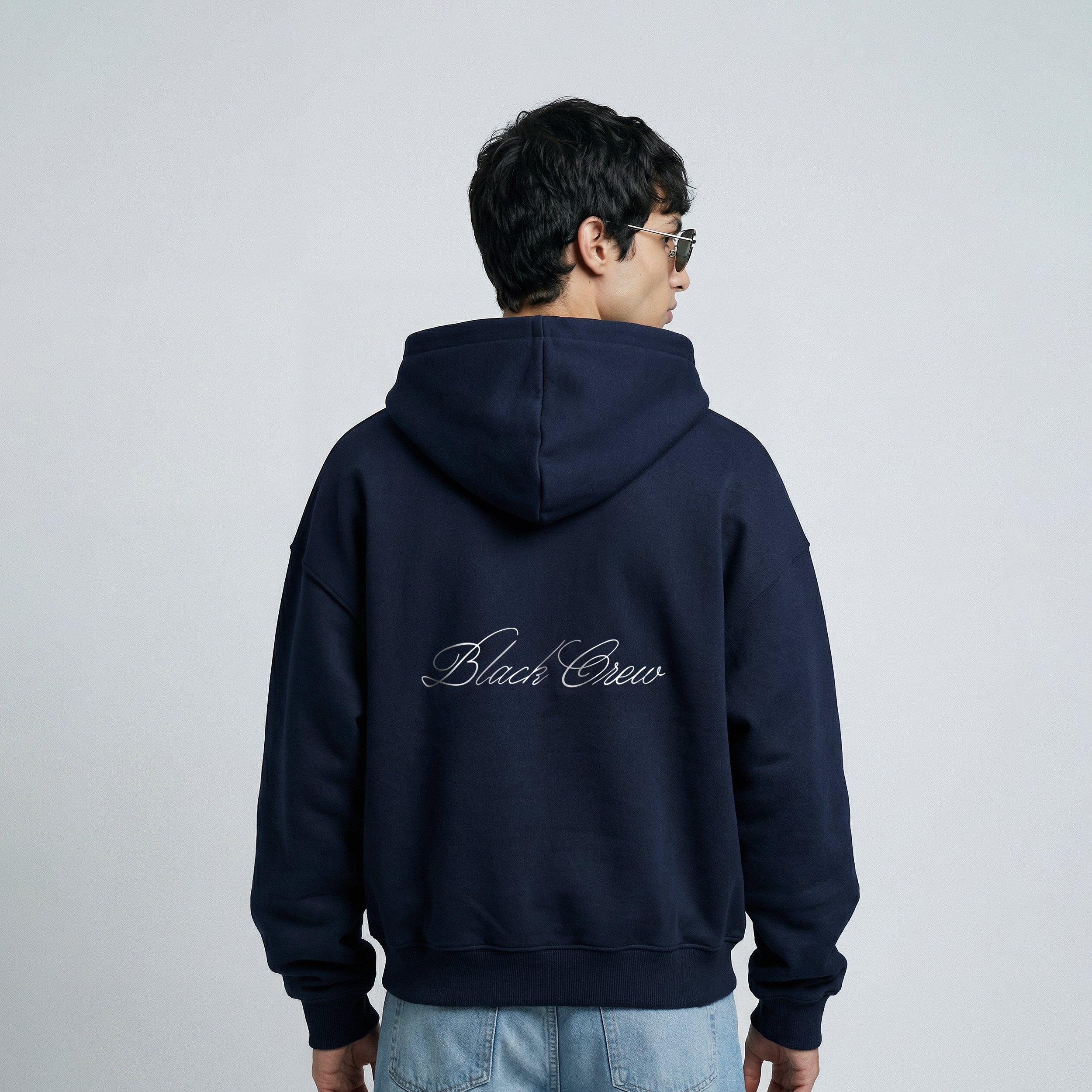 Script Premium Basic Zip-up Hoodie - Navy – Black Crew